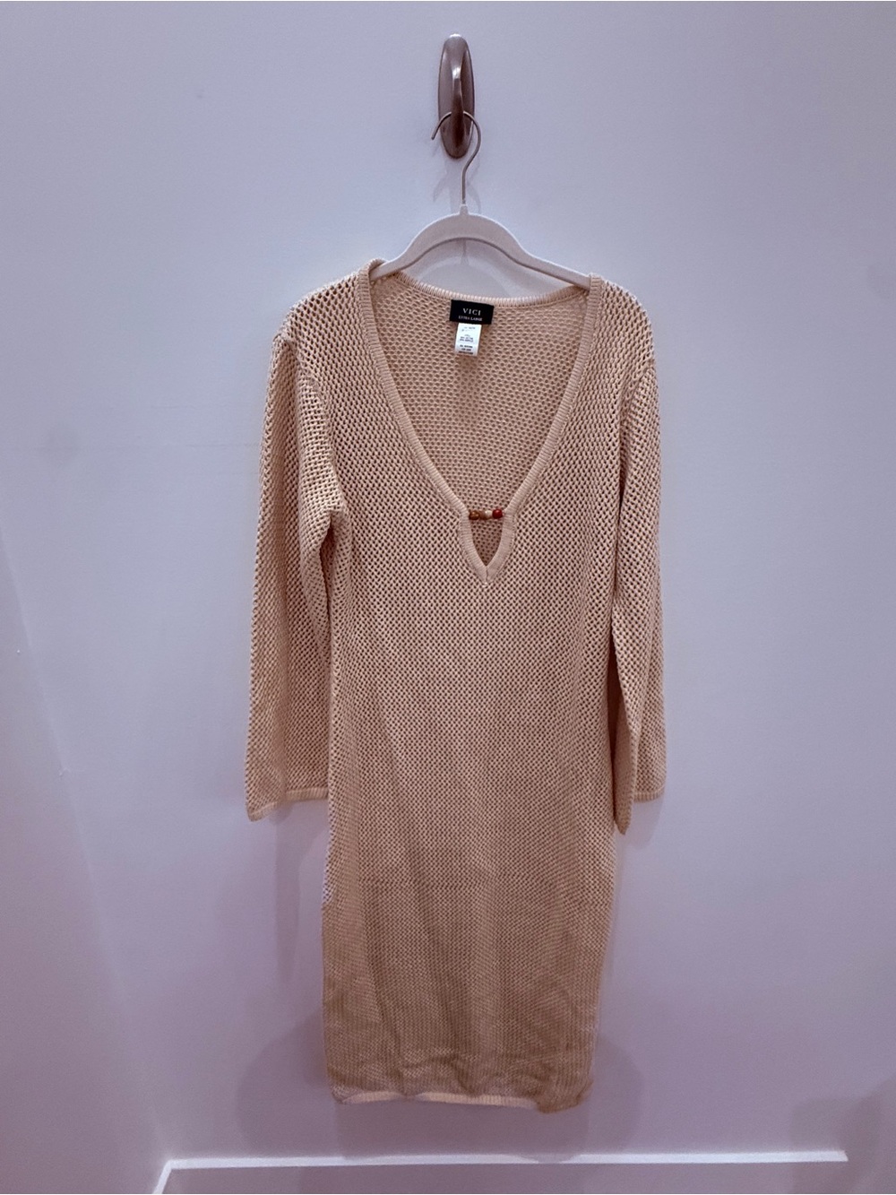 BNWT Beige Knit Maxi Cover-Up Dress - Picture 2 of 13